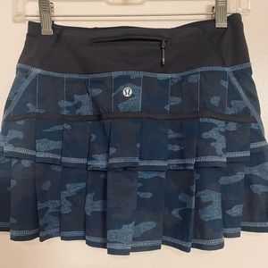 LuLu Tennis Skirt in deep blue cami print